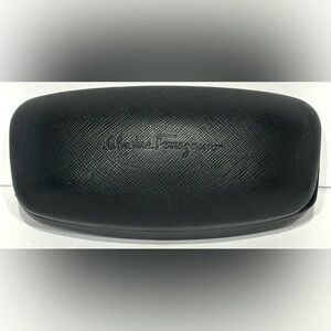 Salvatore Ferragamo Black Clamshell Glasses Case